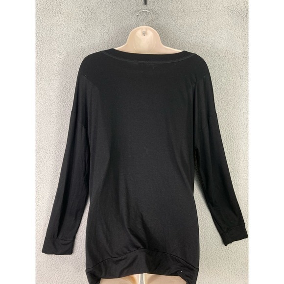 Cable & Gauge Black Blouse Viscose‎ Spandex Long Sleeve Women's L Soft & Drapey - Picture 6 of 11